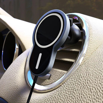 Magnetický držiak s bezdrôtovým nabíjaním MagSafe do auta s klipom do ventilácie čierna