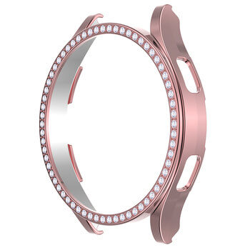 Luxusný ochranný kryt so sklom pre Samsung Galaxy Watch 6 44 mm - svetlo ružový