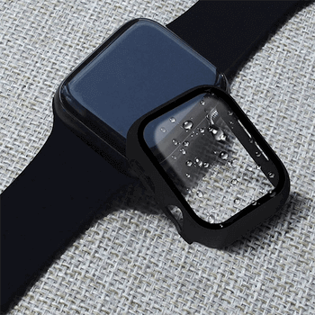 2v1 Kryt s ochranným sklom na Apple Watch 41 mm (9.série) - čierny