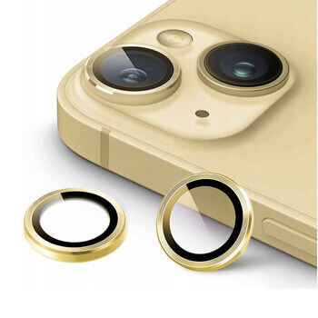 Metalické ochranné sklo na šošovku fotoaparátu a kamery pre Apple iPhone 13 Pro - zlaté
