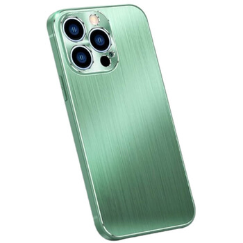 Odolný hliníkovo-silikónový obal pre Apple iPhone 13 - zelený