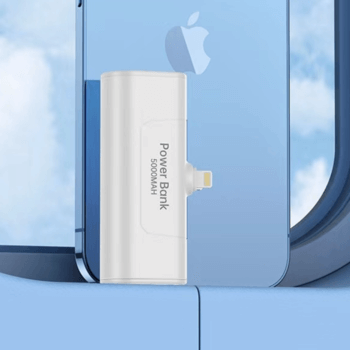 Cestovná powerbanka 5000 mAh pre telefóny s Lightning konektorom - biela