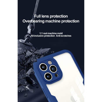 Ochranný 360 ° celotelový kryt pre Apple iPhone 13 - tmavo modrý