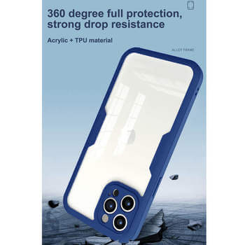 Ochranný 360 ° celotelový kryt pre Apple iPhone X/XS - tmavo modrý