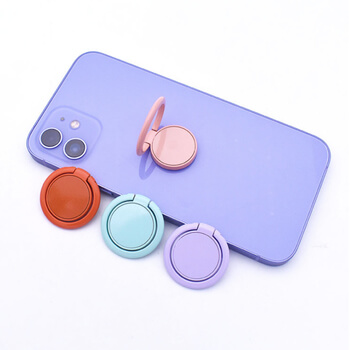 Kovový univerzálny stojan a držiak na zadnú stranu telefónu PRSTEN - strieborný