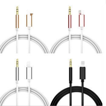 Audio Jack prepojovací kábel AUX redukcia s Lightning konektorom zlatý