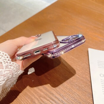 Ochranný silikonový obal s kamínky Apple iPhone 14 - červený