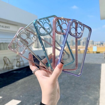 Ochranný silikonový obal s kamínky Apple iPhone 14 - červený