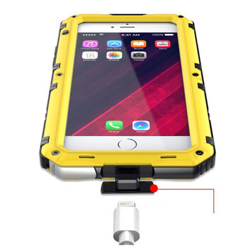 Vodeodolný hliníkovo-silikónový obal pre Apple iPhone 15 Plus - čierny