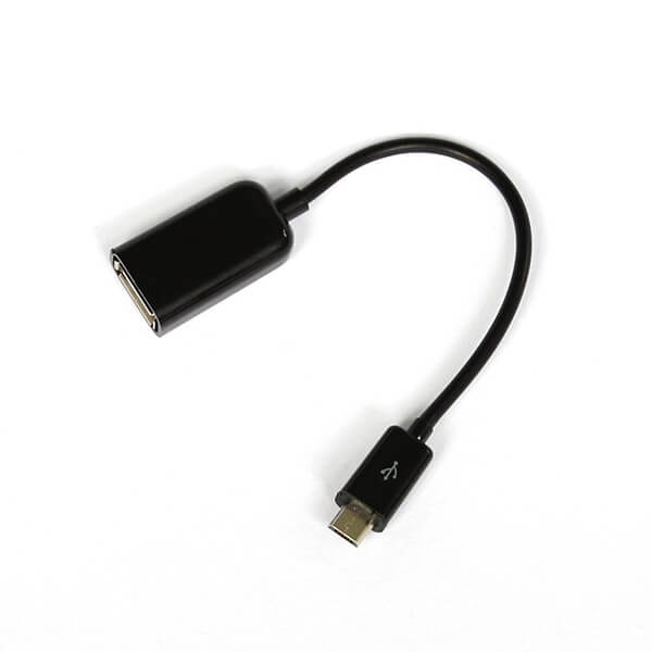 USB OTG prepojovací kábel pre Micro USB 15 cm - čierny