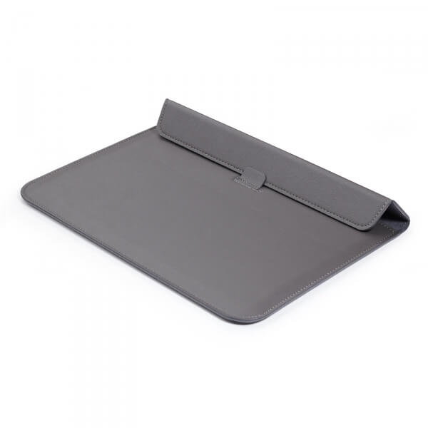 2v1 Puzdro s magnetom a stojanom z ekokože pre Apple MacBook Air 11" - šedé