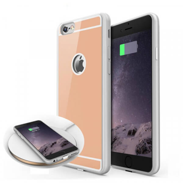 Ochranný silikónový obal s integráciou pre bezdrôtové nabíjanie Qi pre Apple iPhone 7 - zlatý