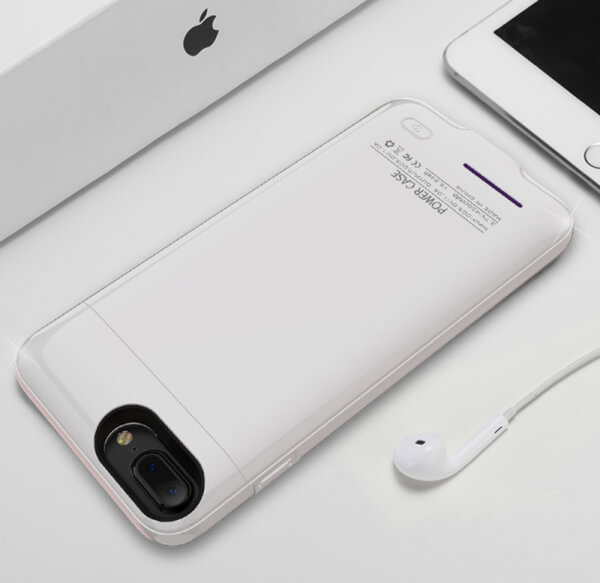 3v1 Plastové puzdro s externou batériou smart battery case power bánk 3000 mAh pre Apple iPhone 6/6S - biele