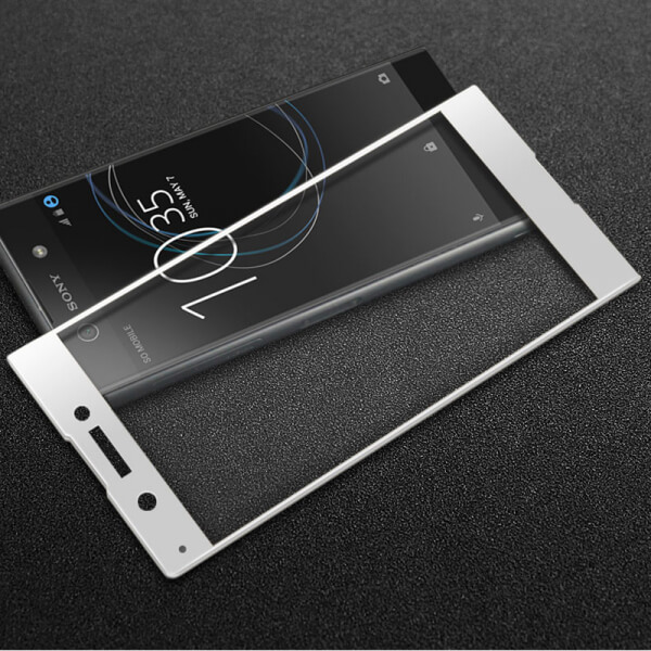 3D ochranné tvrdené sklo s rámčekom pre Sony Xperia XA1 - biele