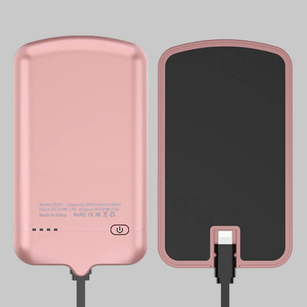 Magnetická PowerBank 4000 mAh pre telefóny s Lightning konektorom - ružová