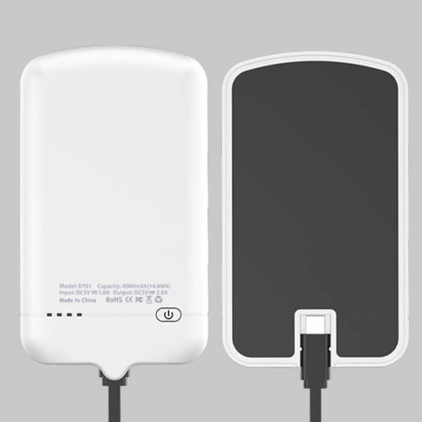 Magnetická PowerBank 4000 mAh pre telefóny s Micro USB konektorom - biela