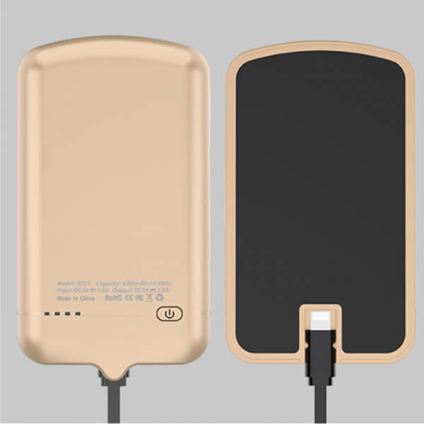 Magnetická PowerBank 4000 mAh pre telefóny s Micro USB konektorom - zlatá