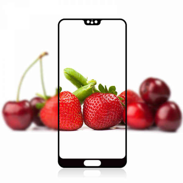3x 3D ochranné tvrdené sklo s rámčekom pre Huawei P20 - čierne - 2+1 zadarmo