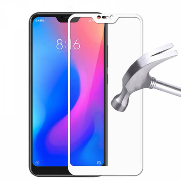 3x 3D ochranné tvrdené sklo s rámčekom pre Xiaomi Mi A2 Lite - biele - 2+1 zadarmo