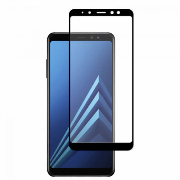 3x 3D ochranné tvrdené sklo s rámčekom pre Samsung Galaxy A8 2018 A530F - čierne - 2+1 zadarmo