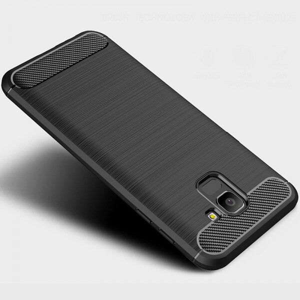 Ochranný silikónový obal karbón pre Samsung Galaxy A8 2018 A530F - čierny