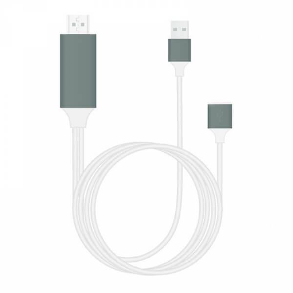SES 3v1 Kábel s redukciou a výstupom pre HDMI a USB biely 5180