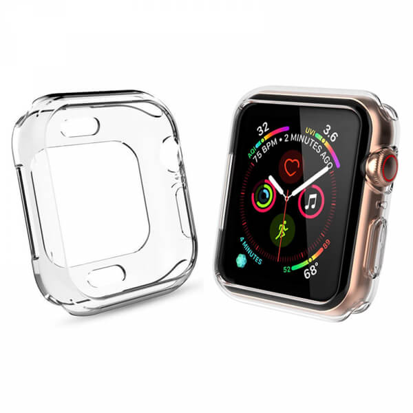 SES Ultratenký silikónový obal pre chytré hodinky Apple Watch 40 mm (4.série) - priehľadný 5448