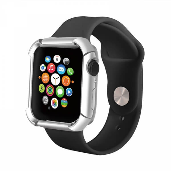 Ultratenký silikónový obal pre chytré hodinky Apple Watch 44 mm (4.série) - strieborný