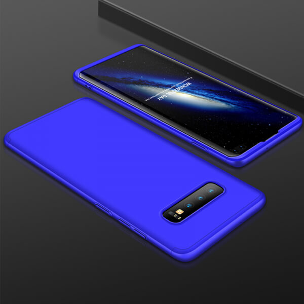 Ochranný 360 ° celotelový plastový kryt pre Samsung Galaxy S10e G970 - modrý