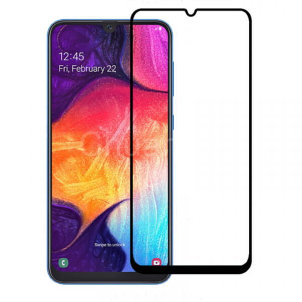 3x 3D ochranné tvrdené sklo s rámčekom pre Samsung Galaxy A50 A505F - čierne - 2+1 zadarmo