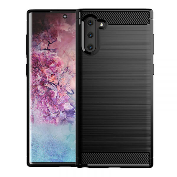 Ochranný silikónový obal karbón pre Samsung Galaxy Note 10 N970F - čierny