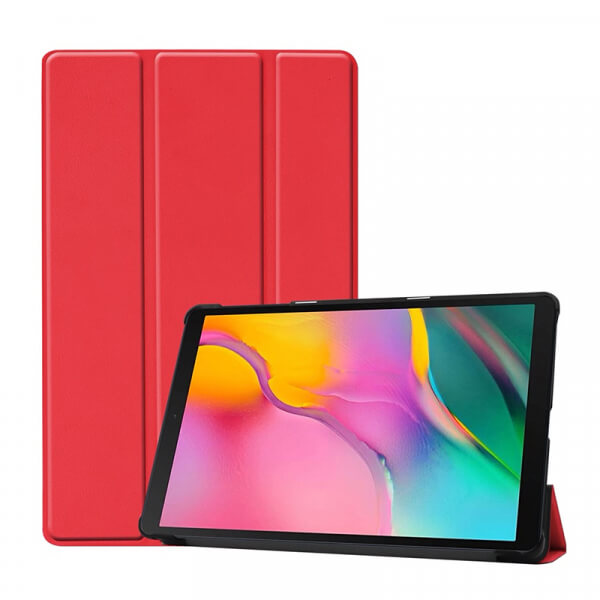 2v1 Smart flip cover + zadný plastový ochranný kryt pre Samsung Galaxy Tab A 10.1 2019 (T515) - červený