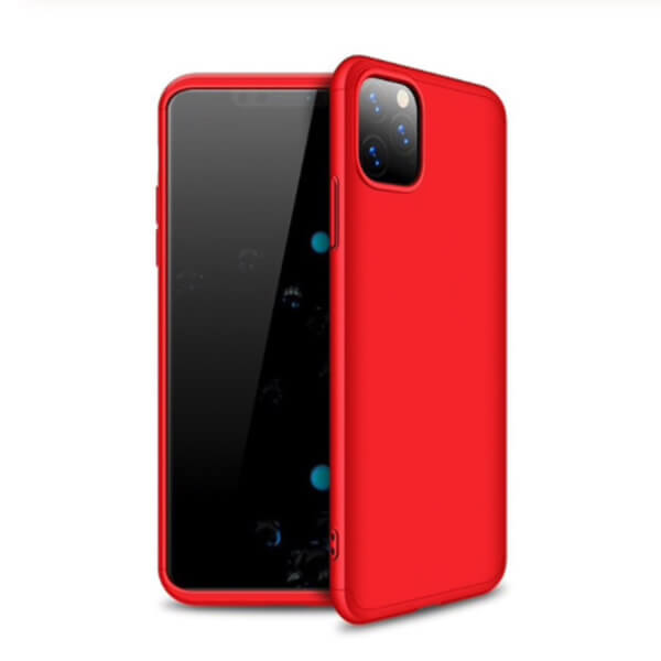 Ochranný 360 ° celotelový plastový kryt pre Apple iPhone 11 Pro Max - červený