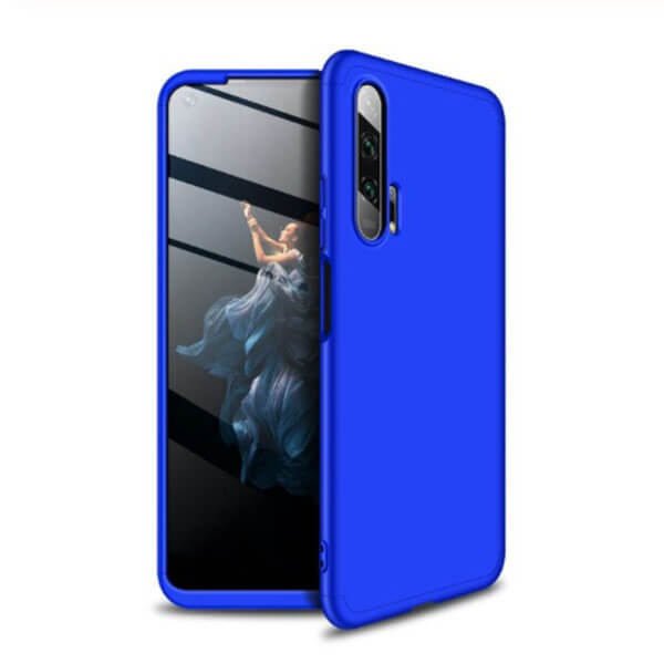 Ochranný 360 ° celotelový plastový kryt pre Honor 20 Pro - modrý