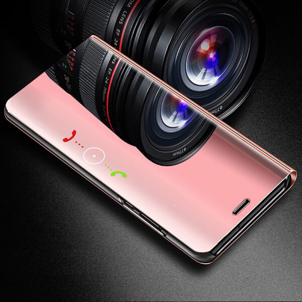 Zrkadlový silikónový flip obal pre Samsung Galaxy A51 A515F - ružový