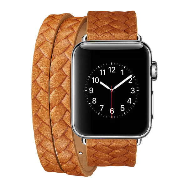 Luxusné pásik remienok pre Apple Watch 42 mm (2.+3.série) z pravej kože - hnedý
