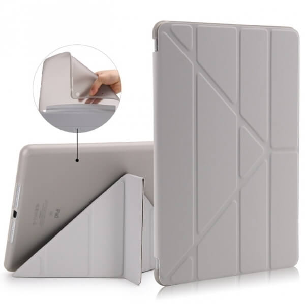 SES 2v1 Smart flip cover + zadný silikónový ochranný obal pre Apple iPad 9.7" 2018 (6. generace) - šedý 6759
