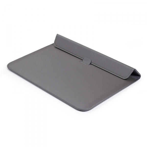 2v1 Puzdro s magnetom a stojanom z ekokože pre Apple MacBook Air 13" (2012-2017) - šedé