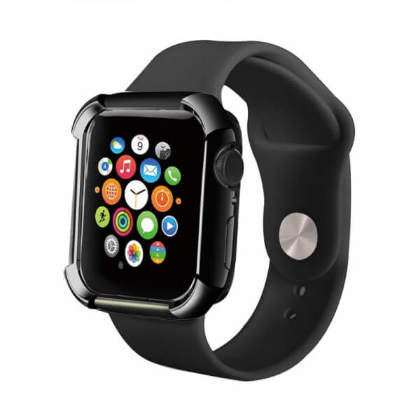 Ultratenký silikónový obal pre chytré hodinky Apple Watch 40 mm (5.série) - čierny