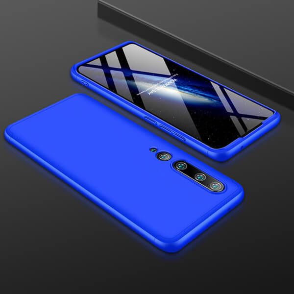 Ochranný 360 ° celotelový plastový kryt pre Xiaomi Mi 10 - modrý
