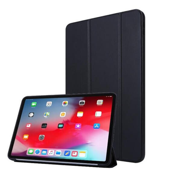 2v1 Smart flip cover + zadný silikónový ochranný obal pre Apple iPad Pro 12.9" 2020 (4.generace) - čierny