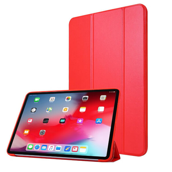 2v1 Smart flip cover + zadný silikónový ochranný obal pre Apple iPad Pro 12.9" 2020 (4.generace) - červený