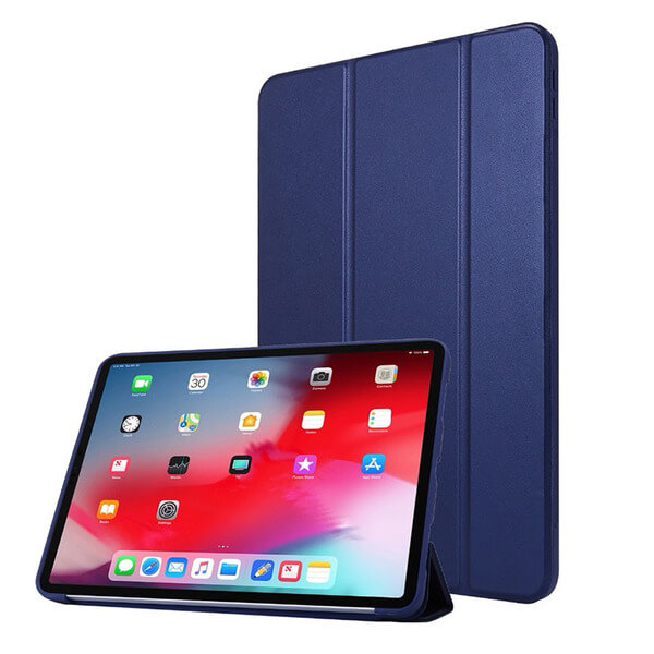 2v1 Smart flip cover + zadný silikónový ochranný obal pre Apple iPad Pro 12.9" 2020 (4.generace) - modrý