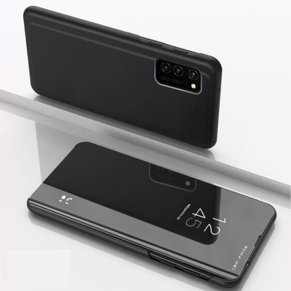 SES Zrkadlový plastový flip obal pre Samsung Galaxy A41 A415F - čierny 7657