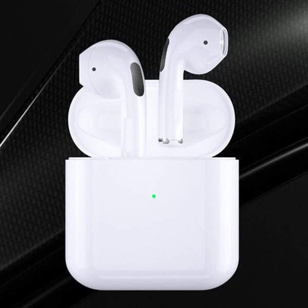 Múdra bezdrôtová bluetooth slúchadlá AirPods TWS 4. generácie s mikrofónom a nabíjacím puzdrom biela