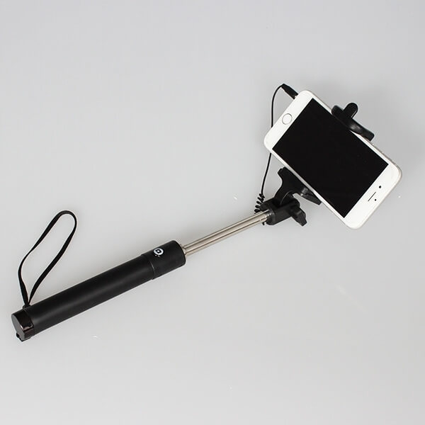 Teleskopická Selfie tyč monopod s ovládaním 78 cm a Jack konektorom - čierna rukoväť