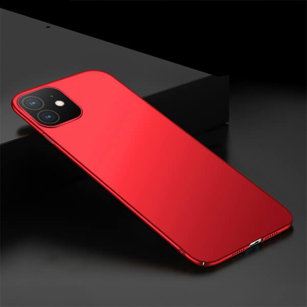 SES Ochranný plastový kryt pre Apple iPhone 12 - červený 8089