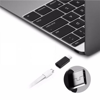 Redukcia vstup micro USB do Nový Apple MacBook s Type C výstupom čierna