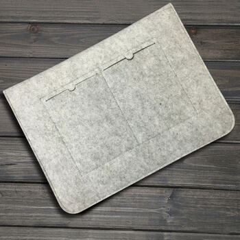 Ochranný filcový obal ,, LIST ,, s koženými detailmi pre Apple MacBook Pro 13" Retina - šedý