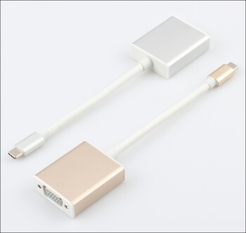 Redukcia adaptér USB-C Type C a VGA zlatá